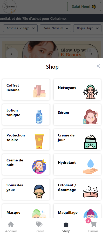 Categories - mobile