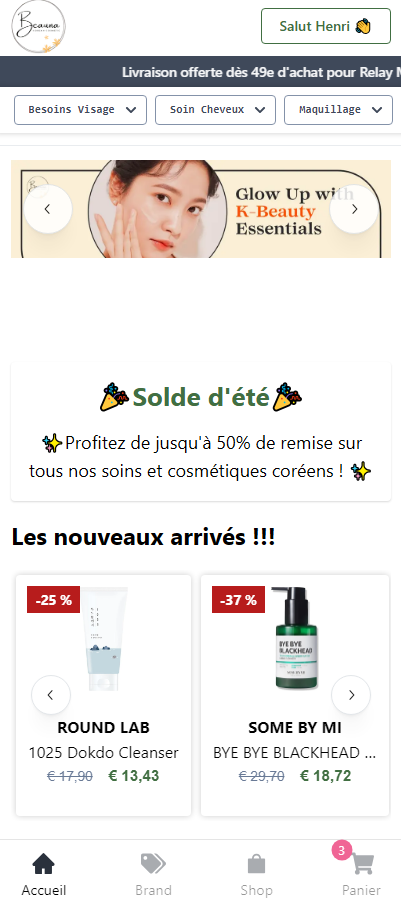 Home page - mobile